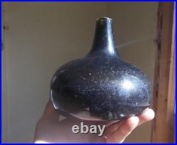 1690 Rare Early Blackglass Pancake Onion Bottle Dug On Long Island, Ny Free Blown