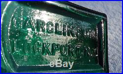 1800's G. W. MERCHANT LOCKPORT N. Y. TOMBSTONE SHAPED ANTIQUE GARGLING OIL BOTTLE