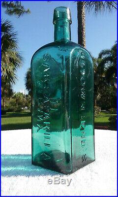 1800's Teal Blue Dr. Townsend's Sarsaparilla, Albany Ny. Antique Bitters Bottle