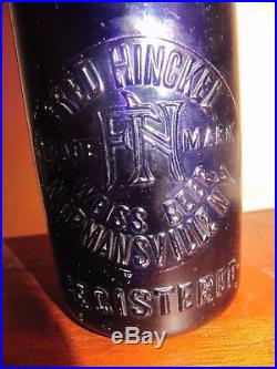 1800s Fred Hinckel, Normansville, NY antique blob top beer bottle