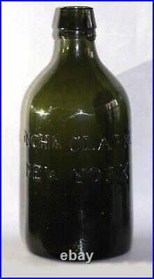 1823-1833 Pontiled Lynch & Clarke Olive Green Saratoga Ny Mineral Water Bottle