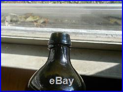 1830 Early Pontiled Lynch & Clarke New York Olive Green Mineral Water Bottle