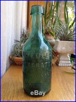 1840 Graphite Pontiled Emerald Green Soda Bottle Tweedles Celebrated Soda NYC NY