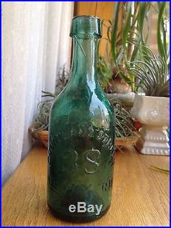 1840 Graphite Pontiled Emerald Green Soda Bottle Tweedles Celebrated Soda NYC NY