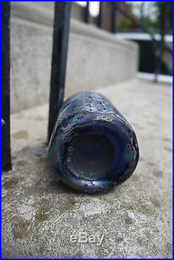 1848 Sapphire Blue, W. P, Knickerbocker, 164 18th St. N. Y, Soda water bottle