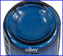 1849-55 Dug Cobalt Blue Iron-pontiled Knickerbocker 10-side Ny Soda Bottle