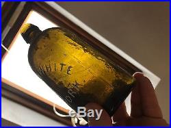 1850's PontiledCLARKE + WHITE / SARATOGA, N. Y. Mineral-Water BottleCrude