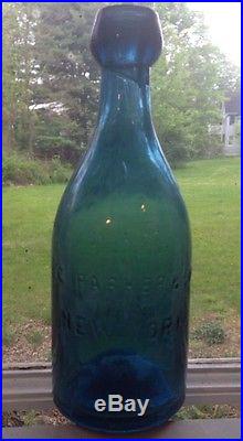 1850S Crude&Whittled Cobalt Blue Pontil Pony Blob Beer JC Parker&Son New York