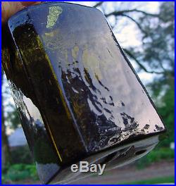 1850s Snuff Bottle E. ROOME / TROY / NEW YORK Open Pontil & Olive Color