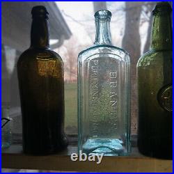 1860 Brant's Purifying Extract M. T. Wallace Brooklyn Huge 10 CIVIL War Bottle