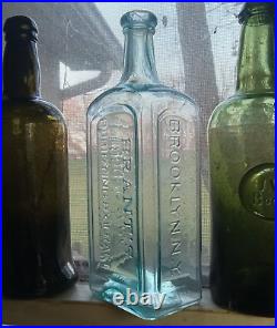 1860 Brant's Purifying Extract M. T. Wallace Brooklyn Huge 10 CIVIL War Bottle