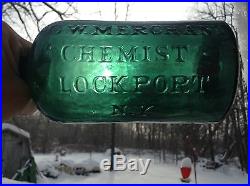 1860's G. W Merchant Chemist Lockport N. Y. Emerald Green Nice