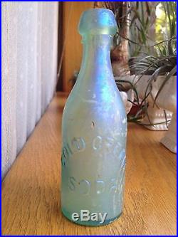 1860s Privy Dug Mini Blob Top Bottle- R. Robinson Cold Cream Soda BOWERY NYC NY