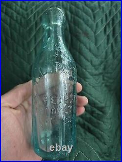 1870's Brooklyn Paneled Soda Bottle? Antique Aqua New York Mineral Water Bottle