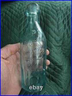 1870's Brooklyn Paneled Soda Bottle? Antique Aqua New York Mineral Water Bottle