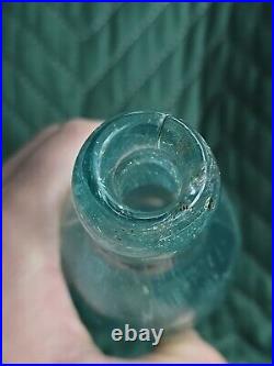 1870's Brooklyn Paneled Soda Bottle? Antique Aqua New York Mineral Water Bottle