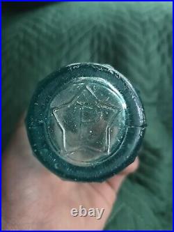 1870's Brooklyn Paneled Soda Bottle? Antique Aqua New York Mineral Water Bottle