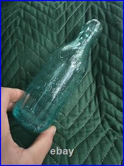 1870's Brooklyn Paneled Soda Bottle? Antique Aqua New York Mineral Water Bottle