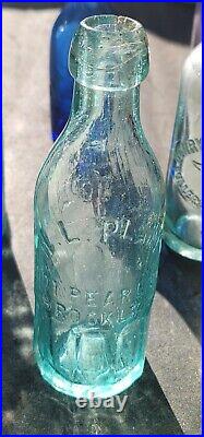 1870's Brooklyn Paneled Soda Bottle? Antique Aqua New York Mineral Water Bottle