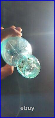 1870's Brooklyn Paneled Soda Bottle? Antique Aqua New York Mineral Water Bottle