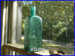 1870s DR. TOWNSEND'S SARSAPARILLA ALBANY, NY BEAUTIFUL TEAL COLOR BOTTLE