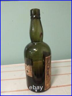 1870s scotch whiskey liquar bottle. AMAZING! SCOTLAND IMPORT/NY STAMP