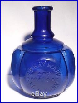 1871 Antique Cobalt Blue Sf Hayward New York Hand Fire Grenade Extinguisher