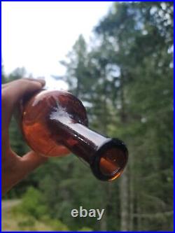 1880's New York Barber Bottle? NEat Antique Deep Amber Colgate Aftershave Bottle