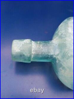 1880's Old Blueish New York Cure Bottle! Antique N. Y. Large Sarsaparilla Bottle