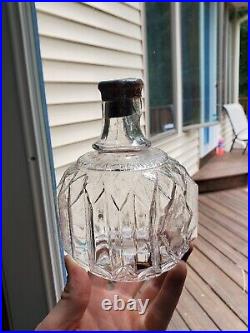 1880s Hayward NY Hand Grnade Fire Extinguisher Pleated Bottle