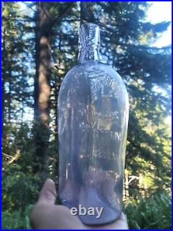 1880s James J. FOX New York Whiskey Flask? Neat Horseshoe shaped Liquor Bottle
