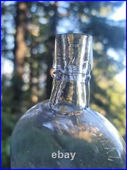 1880s James J. FOX New York Whiskey Flask? Neat Horseshoe shaped Liquor Bottle