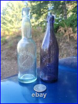 1880s Pictorial Broadway Brewery Bottle? Blob Top Buffalo New York Beer Bottle