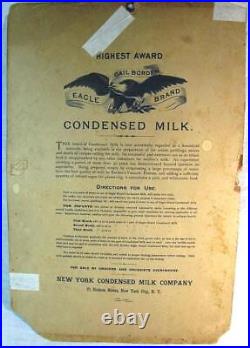 1887 GAIL BORDEN NY CONDENSED MILK Co Advertising Sign Baby, Puppy with Bottle