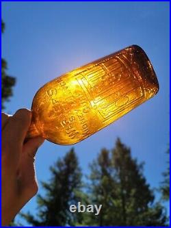 1890's Honey Amber SAFE Kidney Cure Bottle? Old Warner's Liver Remedy NY. Bottle