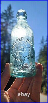 1890's Pictorial Hands Soda? Antique Kotzen Bros New York Handshake Soda Bottle