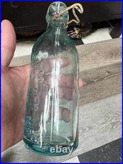 1890's UNION BOTTLING CO. 240-242 EAST 20TH ST. NEW YORK BLOB TOP LIGHT BLUE