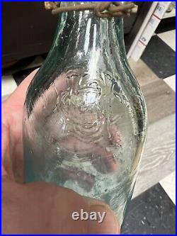 1890's UNION BOTTLING CO. 240-242 EAST 20TH ST. NEW YORK BLOB TOP LIGHT BLUE