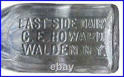 1890s 1900s EAST SIDE DAIRY PINT MILK BOTTLE C. E. HOWARD, WALDEN, NY