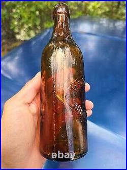 1890s New York Blob Top Beer? Antique M. F. Keeler Auburn NY Ale Bottle