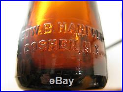 1900's Rare Amber Straight Side Heel Script Coca Cola Bottle, Goshen, N. Y