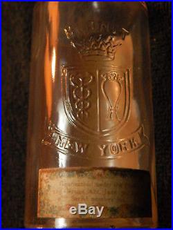 1908 RICHARD HUDNUT Perfumer EAST INDIA BAY RUM Glass Bottle PEWTER TOP New York