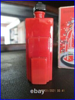 1920'S ART DECO GLASS RED PERFUME BOTTLEGLASS STOPPERDUSKALANGLOIS N. Y. WithBOX