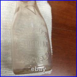 1920s VINTAGE EMBOSSED PINT Milk Bottle NETHERLANDS Dairy SYRACUSE NEW YORK