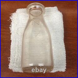 1920s VINTAGE EMBOSSED PINT Milk Bottle NETHERLANDS Dairy SYRACUSE NEW YORK