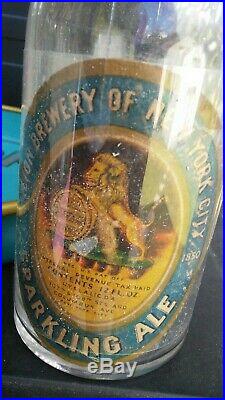1930's Lion Beer Tray & Bottle New York Brewery Brewer Universal sign Co