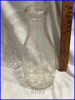 1930s Cantor's Dairy Glen Cove Long Island New York Quart Milk Bottle embossed