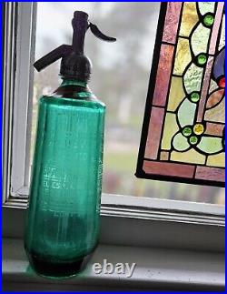 1930s Junius Street BROWNSVILLE JOY Seltzer Bottle AQUA Glass Brooklyn New York