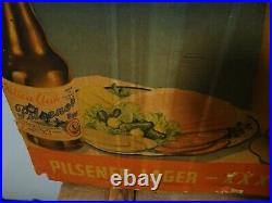 1930s Vtg Utica Club Beer Sign West End Brewing Utica NY IRTP Bottle Pinup Girl