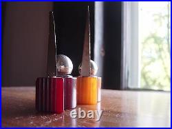 1939 NY World's Fair perfume bottles, Perisphere & Trylon, Bakelite & Chrome